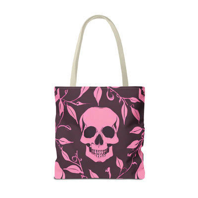 Skull and Vines Pink Tote Bag