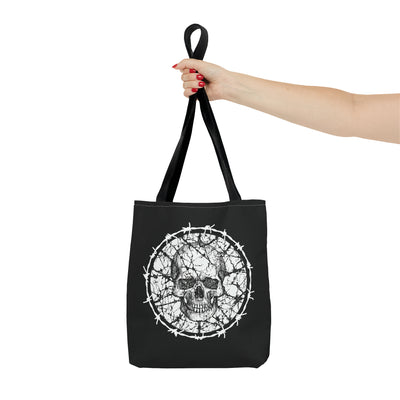 Barbed Wire Skull Tote Bag