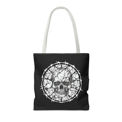 Barbed Wire Skull Tote Bag