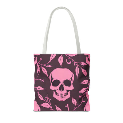 Skull and Vines Pink Tote Bag