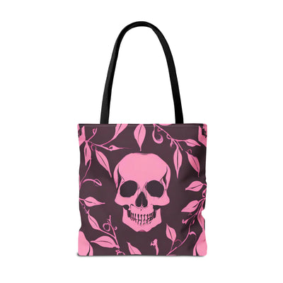 Skull and Vines Pink Tote Bag