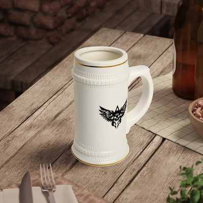 Winged Skull Ceramic Beer Stein Mug