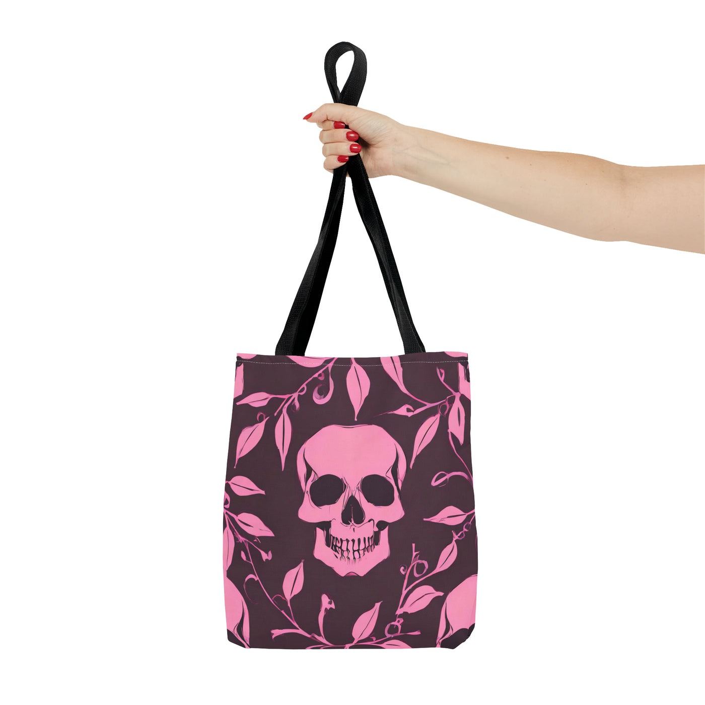 Skull and Vines Pink Tote Bag