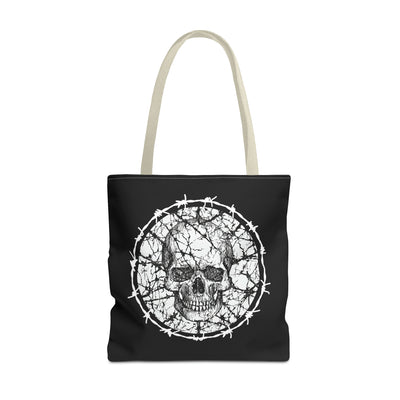 Barbed Wire Skull Tote Bag