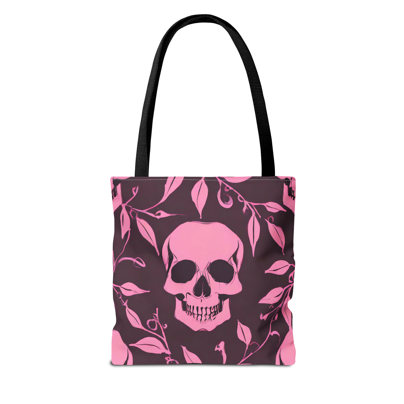 Skull and Vines Pink Tote Bag