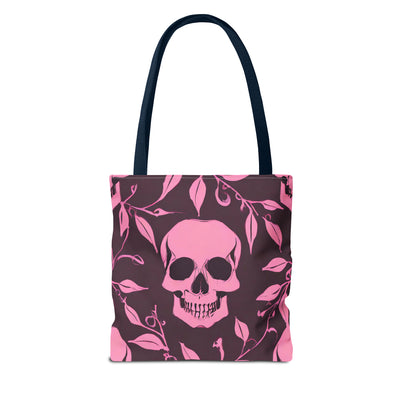 Skull and Vines Pink Tote Bag