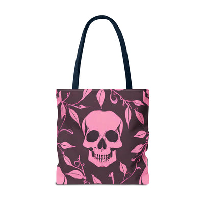 Skull and Vines Pink Tote Bag