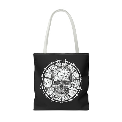 Barbed Wire Skull Tote Bag