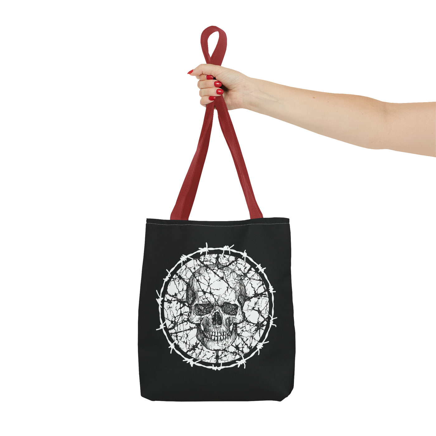 Barbed Wire Skull Tote Bag