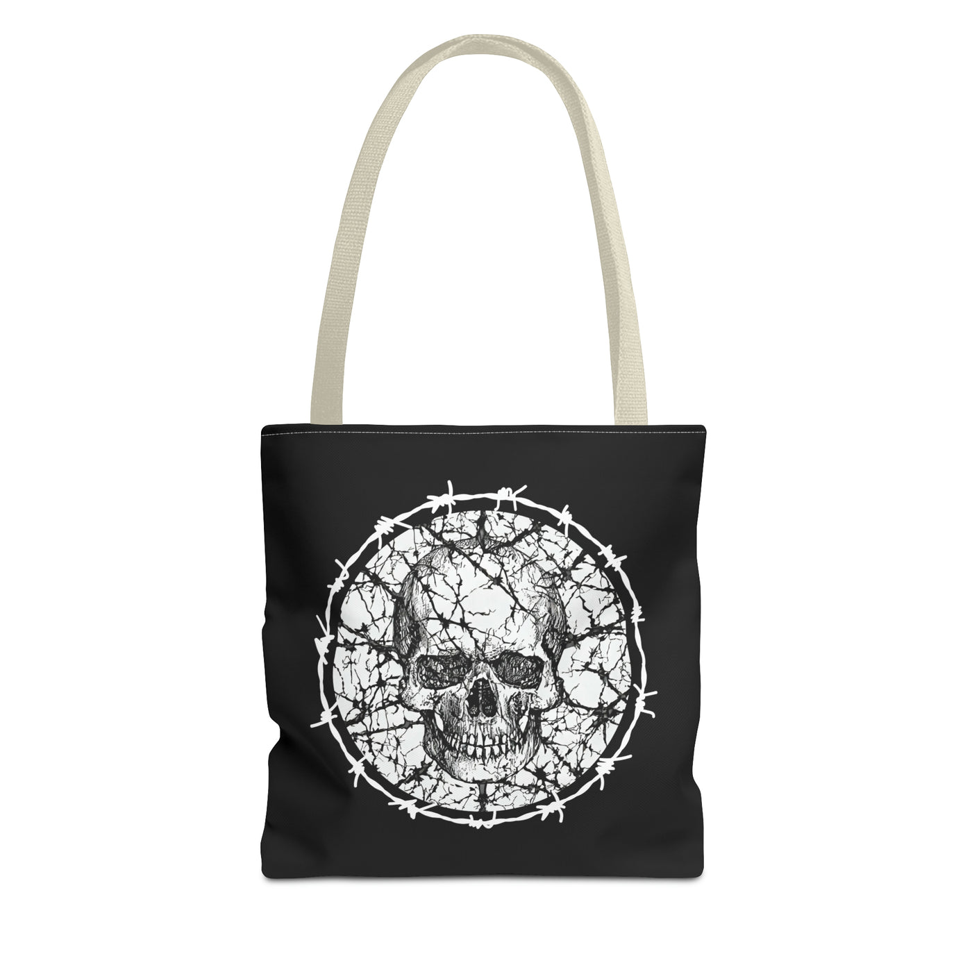 Barbed Wire Skull Tote Bag