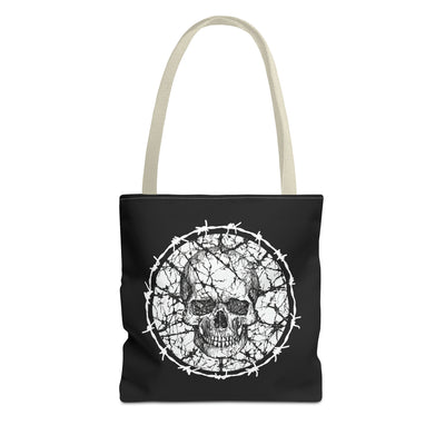 Barbed Wire Skull Tote Bag