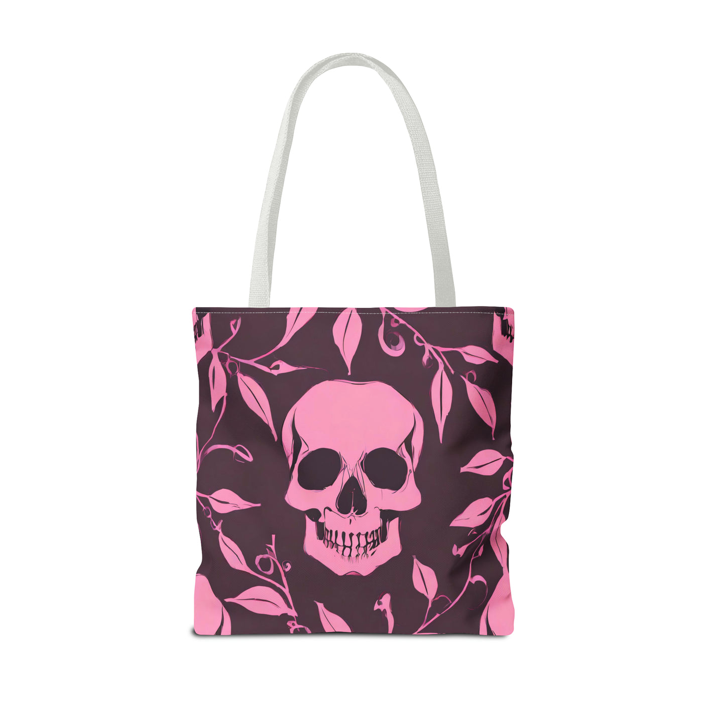 Skull and Vines Pink Tote Bag