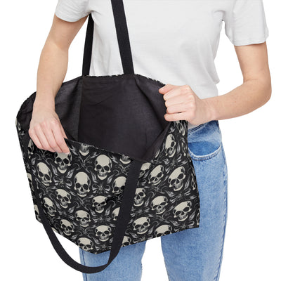 Skull Patterned Large Tote Bag