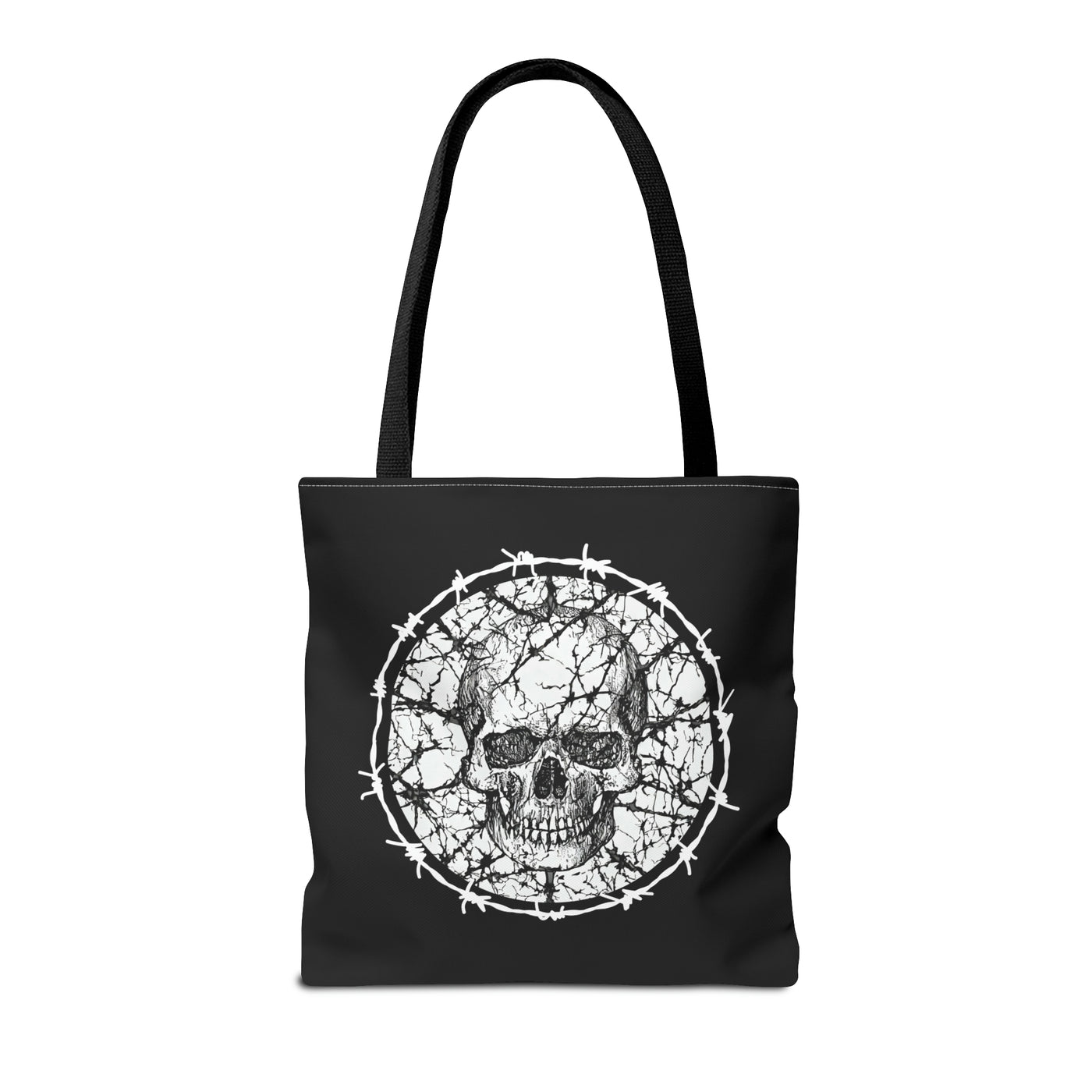 Barbed Wire Skull Tote Bag