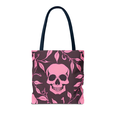 Skull and Vines Pink Tote Bag