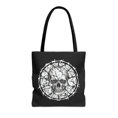 Barbed Wire Skull Tote Bag