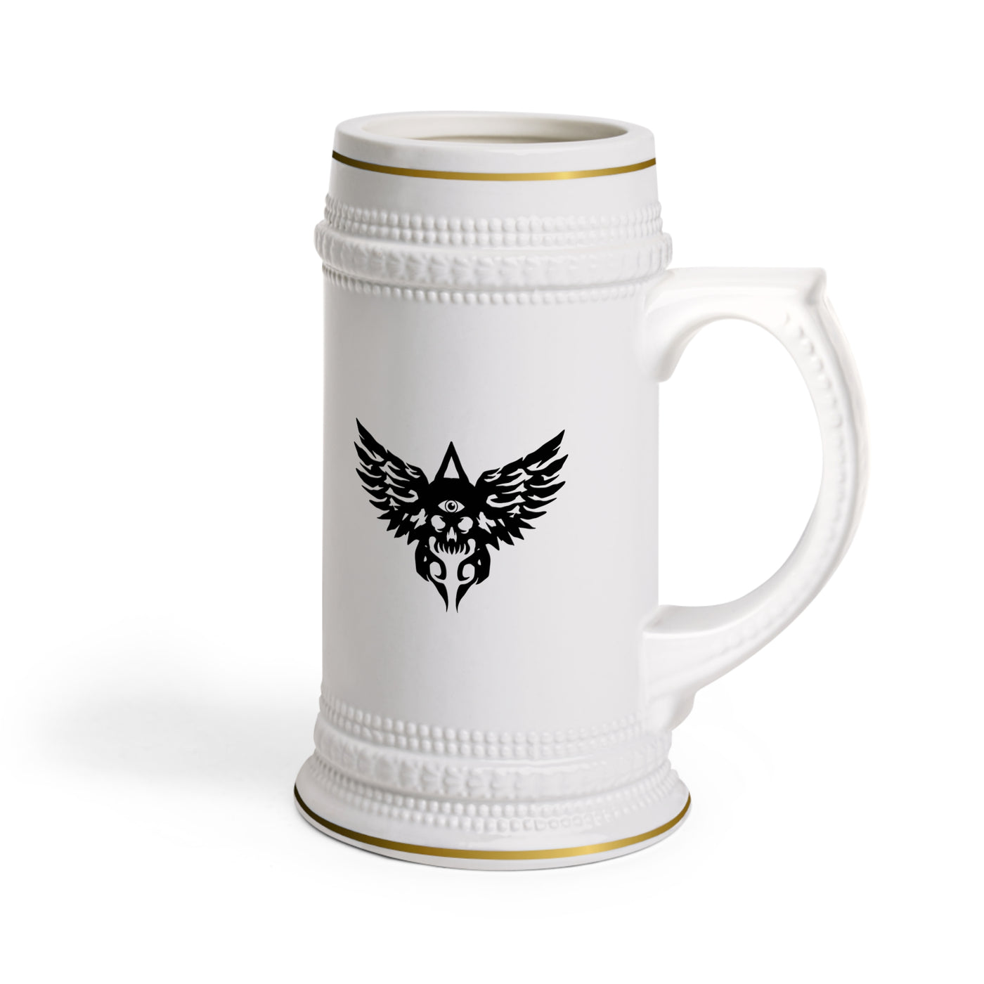 Winged Skull Ceramic Beer Stein Mug