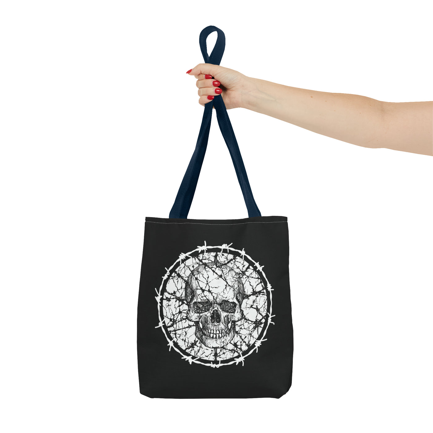 Barbed Wire Skull Tote Bag