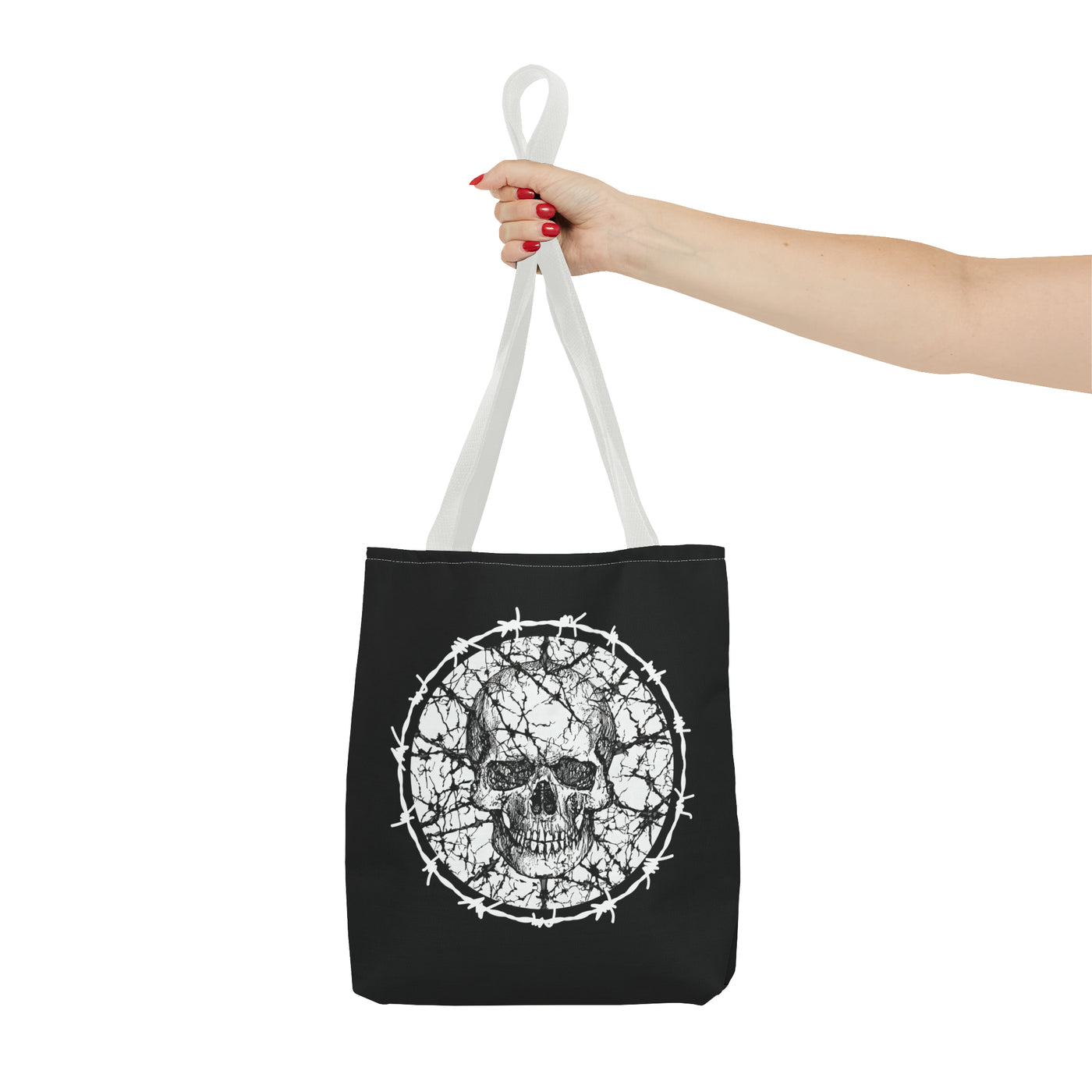 Barbed Wire Skull Tote Bag