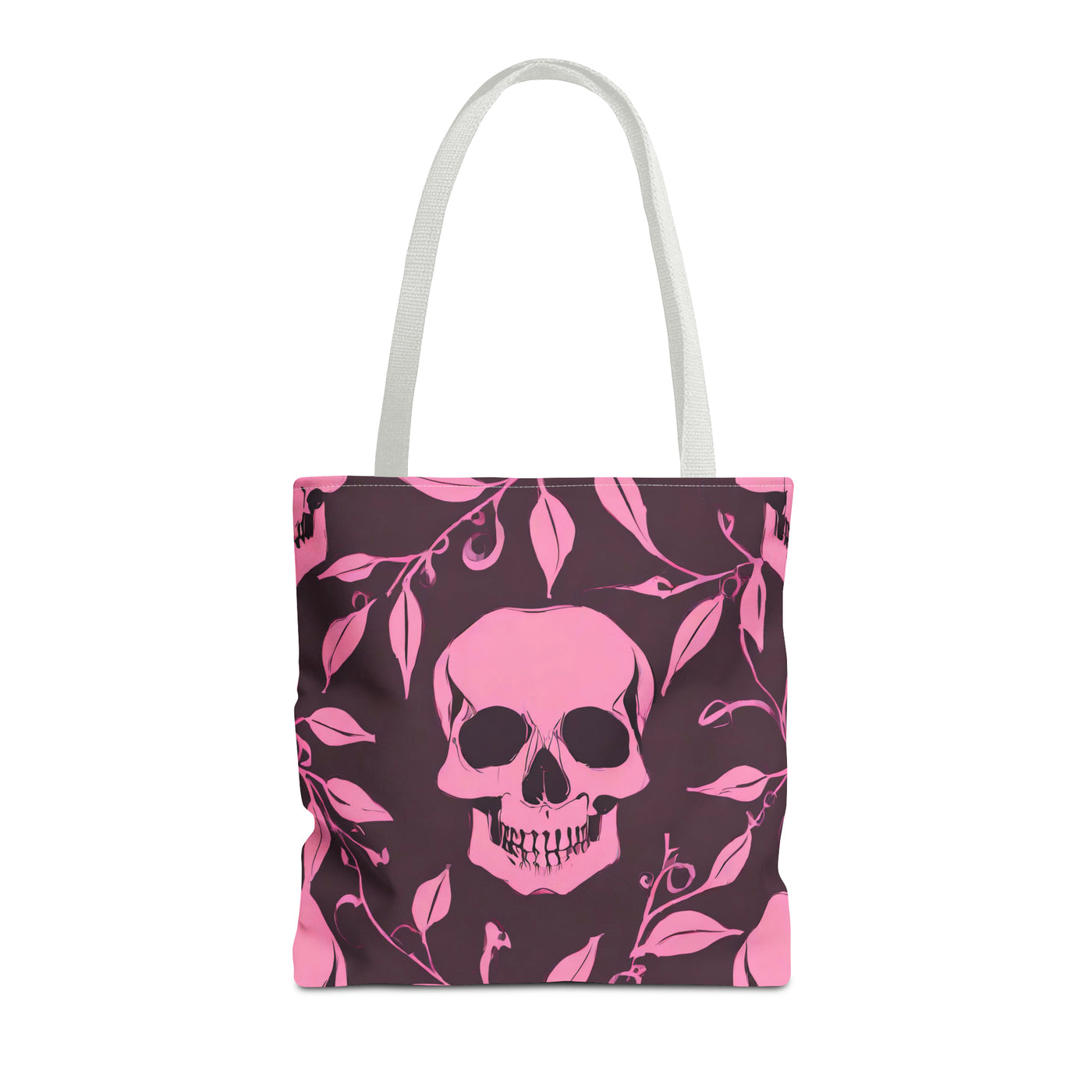 Skull and Vines Pink Tote Bag