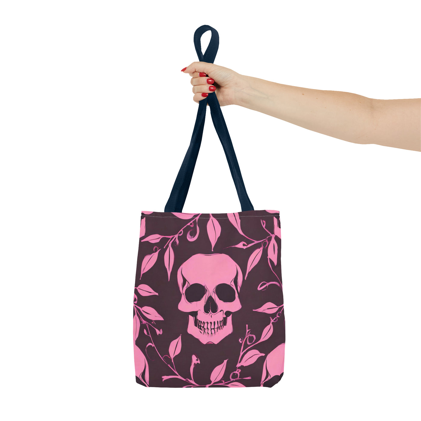 Skull and Vines Pink Tote Bag