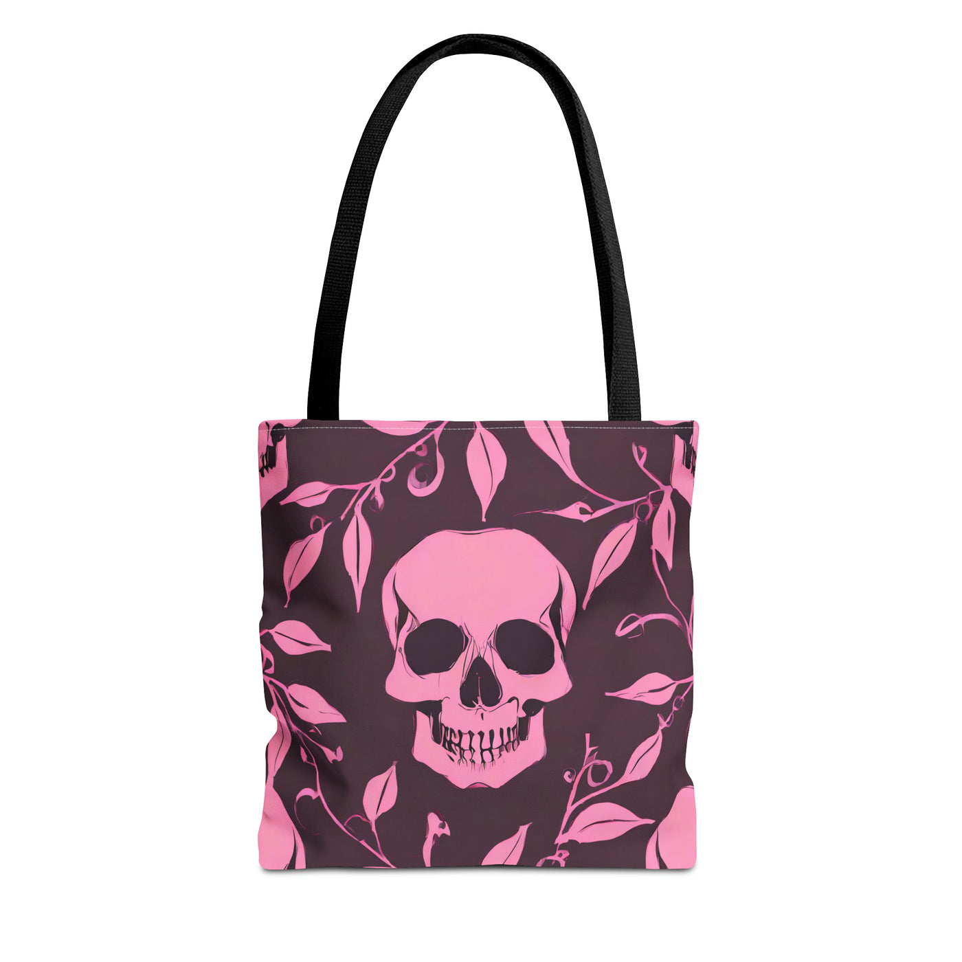 Skull and Vines Pink Tote Bag