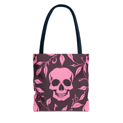 Skull and Vines Pink Tote Bag