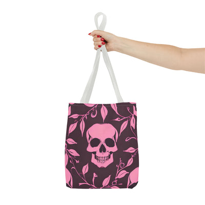 Skull and Vines Pink Tote Bag