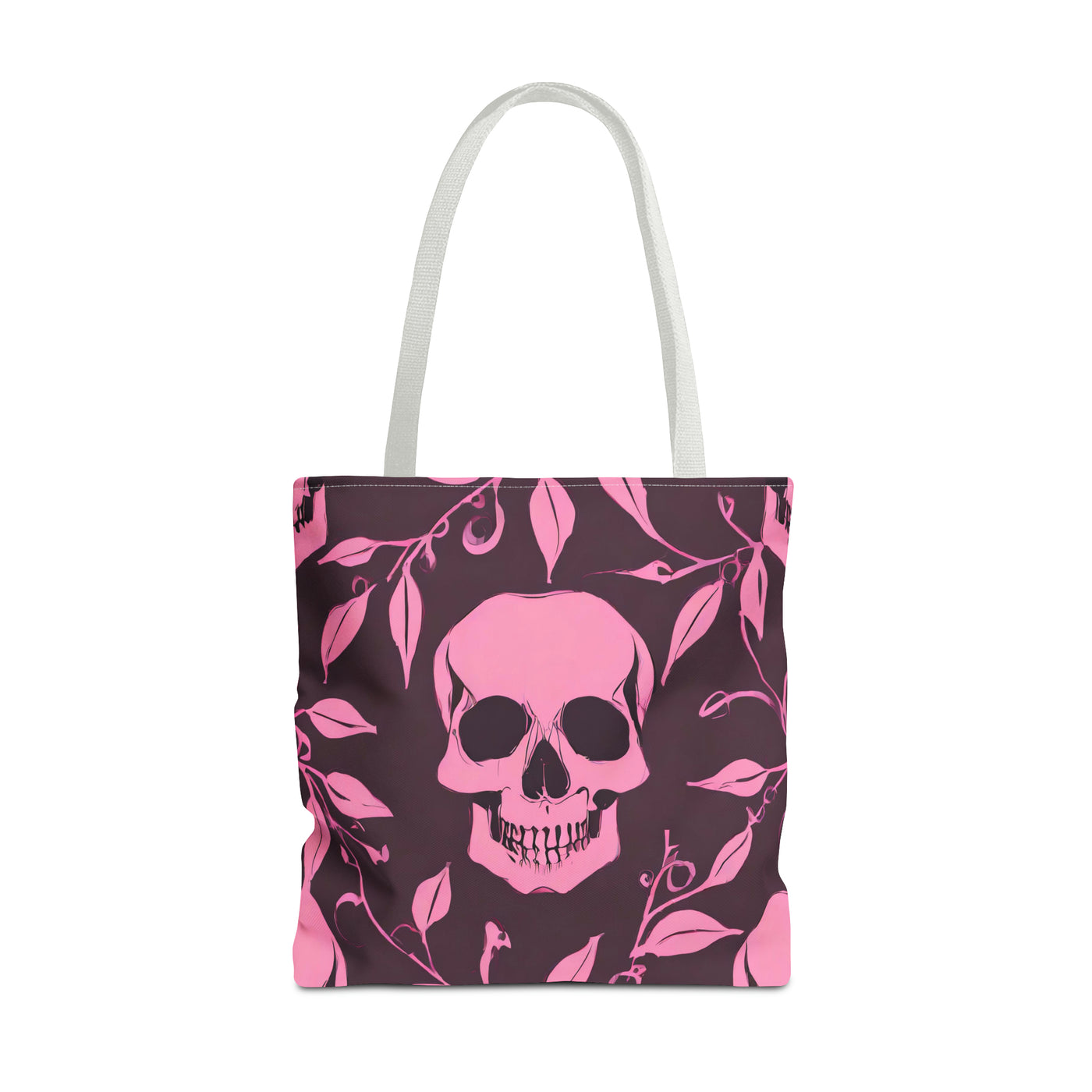 Skull and Vines Pink Tote Bag