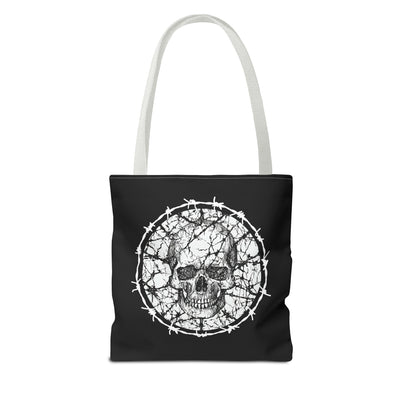 Barbed Wire Skull Tote Bag