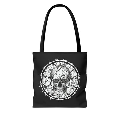 Barbed Wire Skull Tote Bag