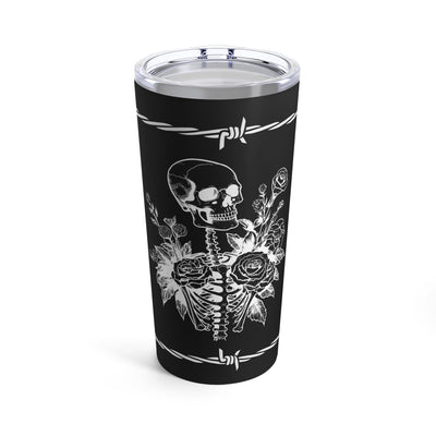 Skeleton with Flowers Drink Tumbler 20oz