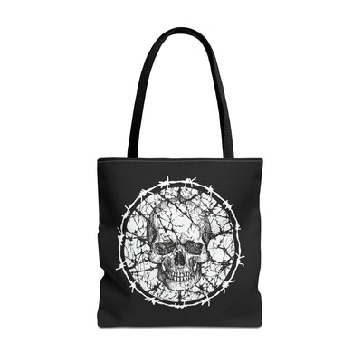 Barbed Wire Skull Tote Bag