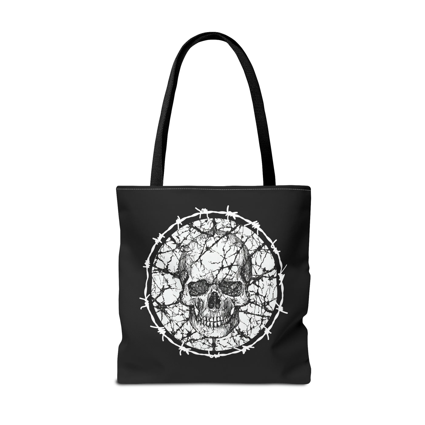 Barbed Wire Skull Tote Bag