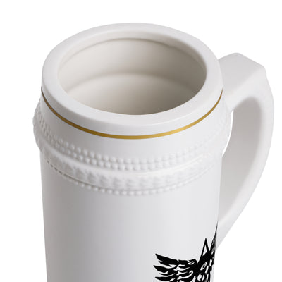 Winged Skull Ceramic Beer Stein Mug