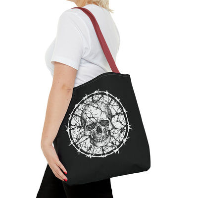 Barbed Wire Skull Tote Bag