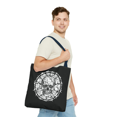 Barbed Wire Skull Tote Bag