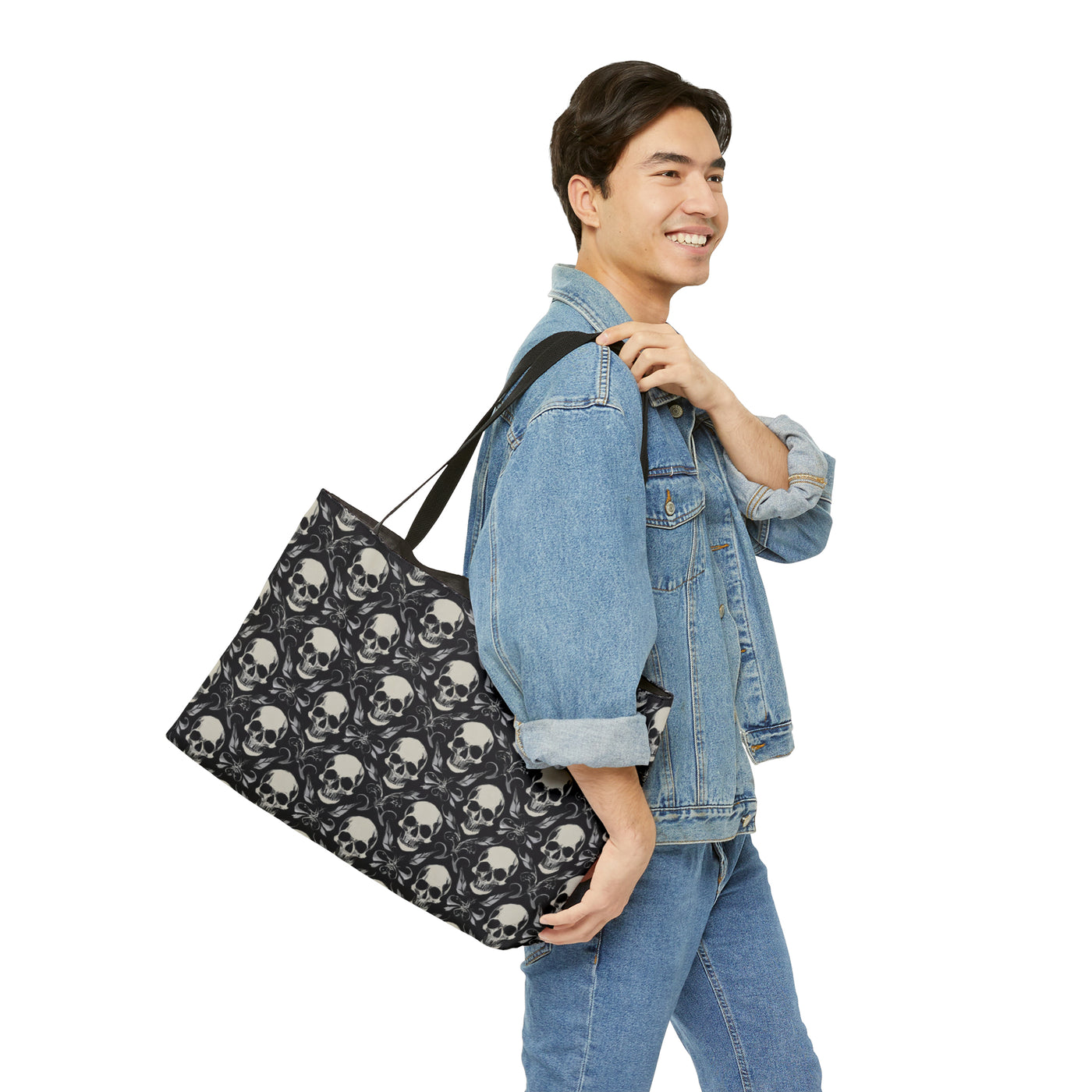 Skull Patterned Large Tote Bag