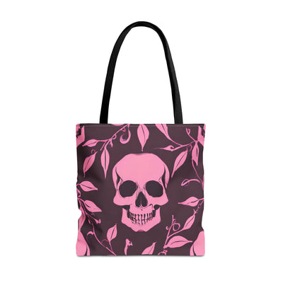 Skull and Vines Pink Tote Bag