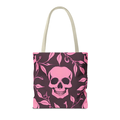Skull and Vines Pink Tote Bag