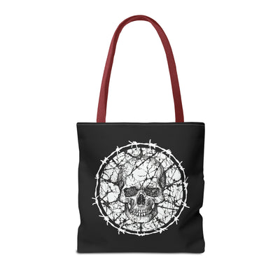 Barbed Wire Skull Tote Bag