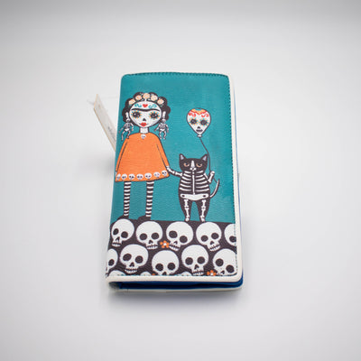 Frida Kahlo Inspired Skulls & Cats Wallet