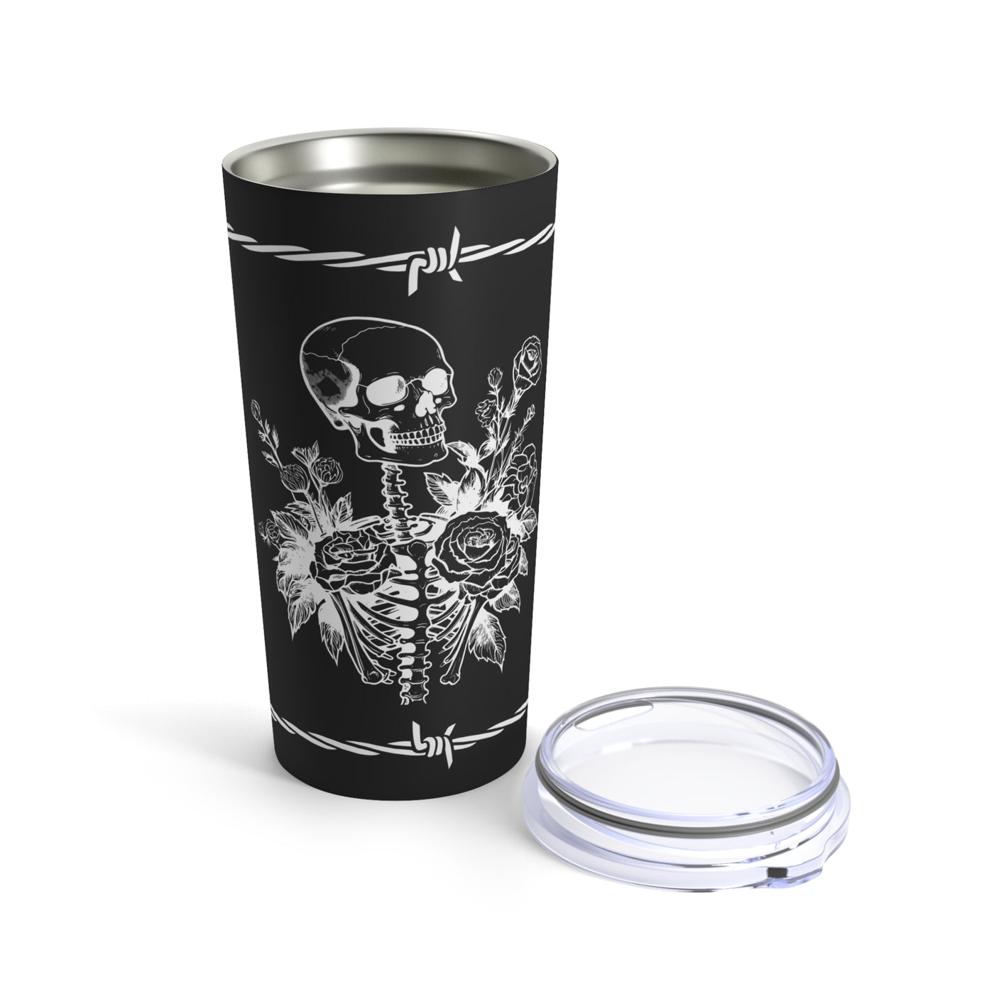 Skeleton with Flowers Drink Tumbler 20oz