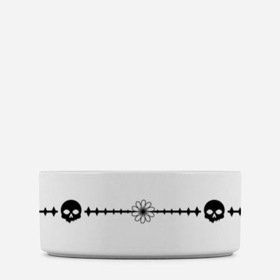ceramic skull design dog pet bowl