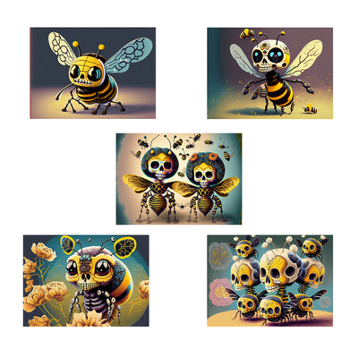 Bee Skull Greeting Cards Set of 10- The Cranio Collections
