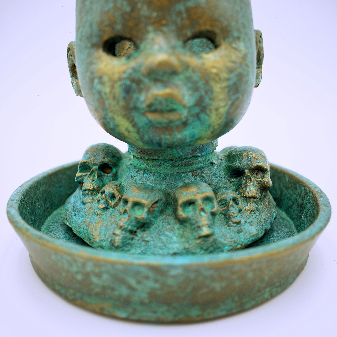 Baby Doll Head With Skulls Planter and Saucer - The Cranio Collections