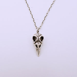 Sterling Silver Bird Skull Charm Pendant with Chain - The Cranio Collections