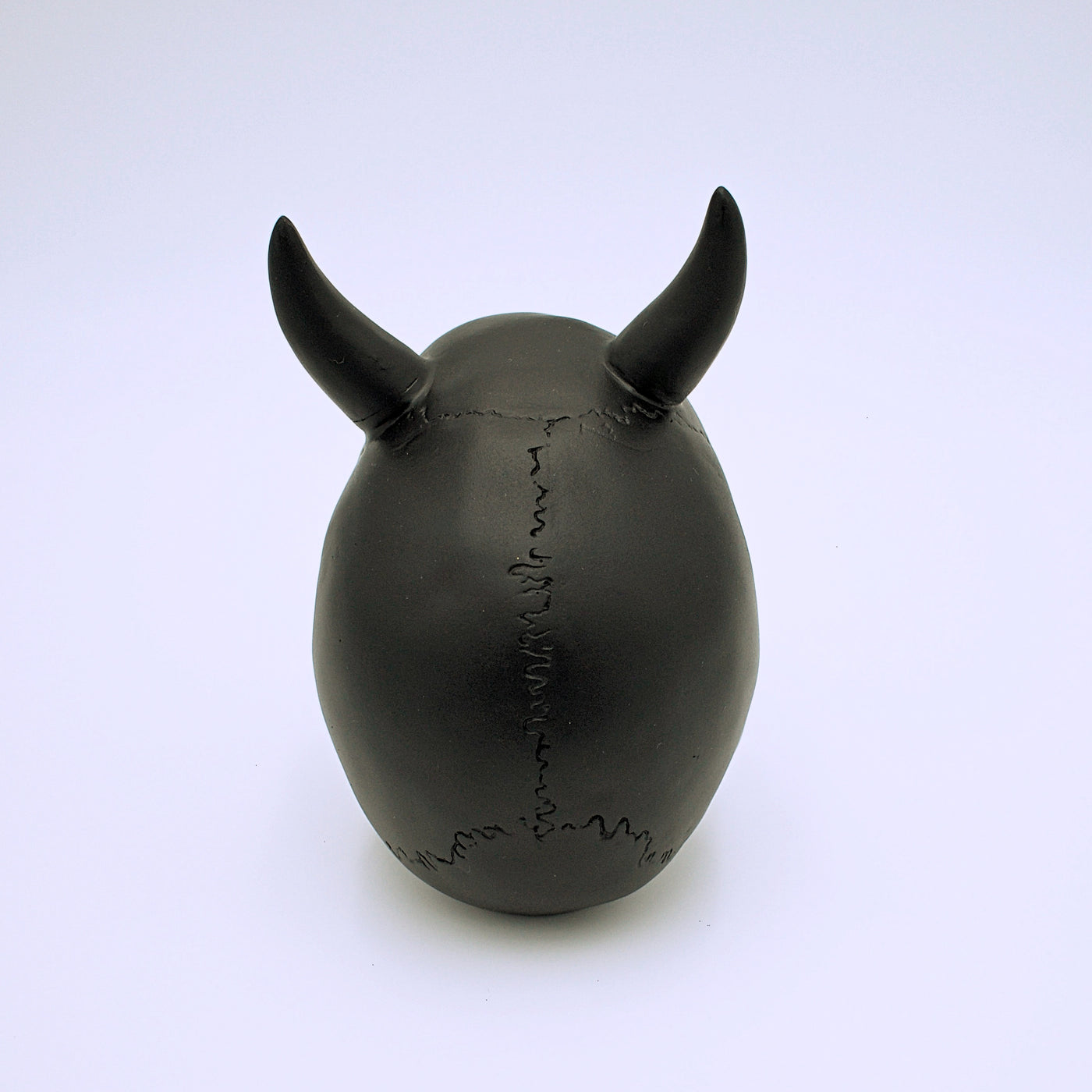 Black Horned Skull Sculpture - The Cranio Collections