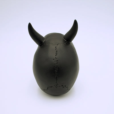 Black Horned Skull Sculpture - The Cranio Collections
