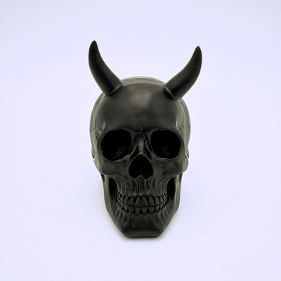 Black Horned Skull Sculpture - The Cranio Collections